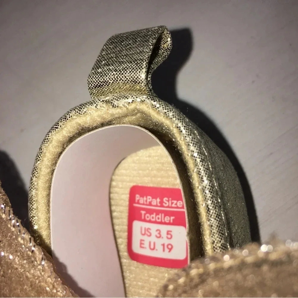 Pat Pat Baby Shoes Gold New with Tags Size 3.5 NWT